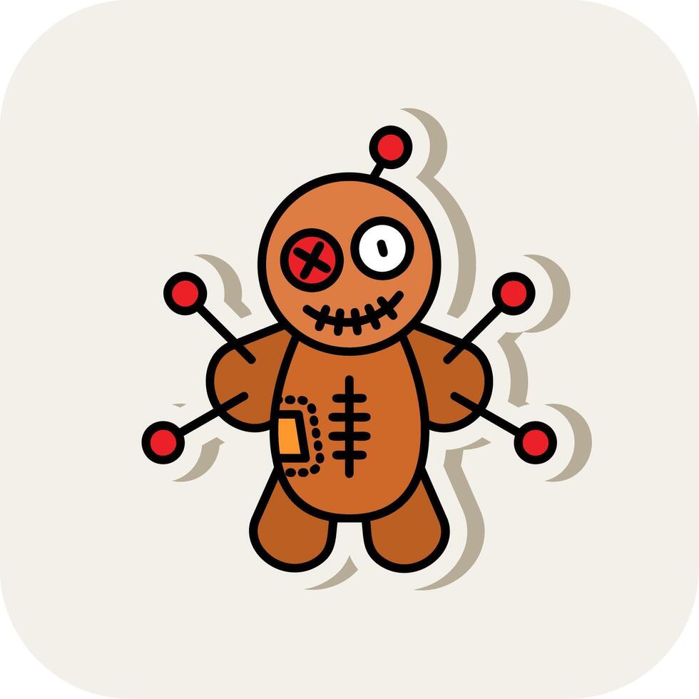 Voodoo Line Filled White Shadow Icon vector