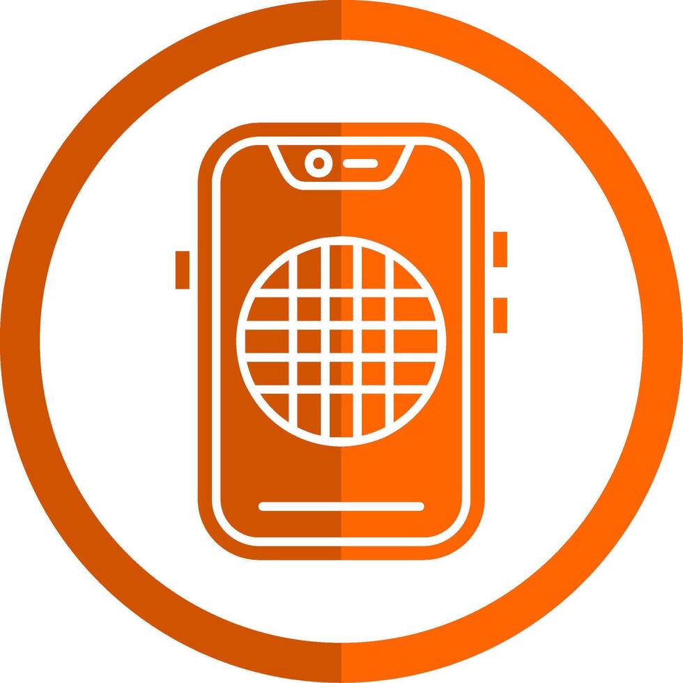 Grid Glyph Orange Circle Icon vector
