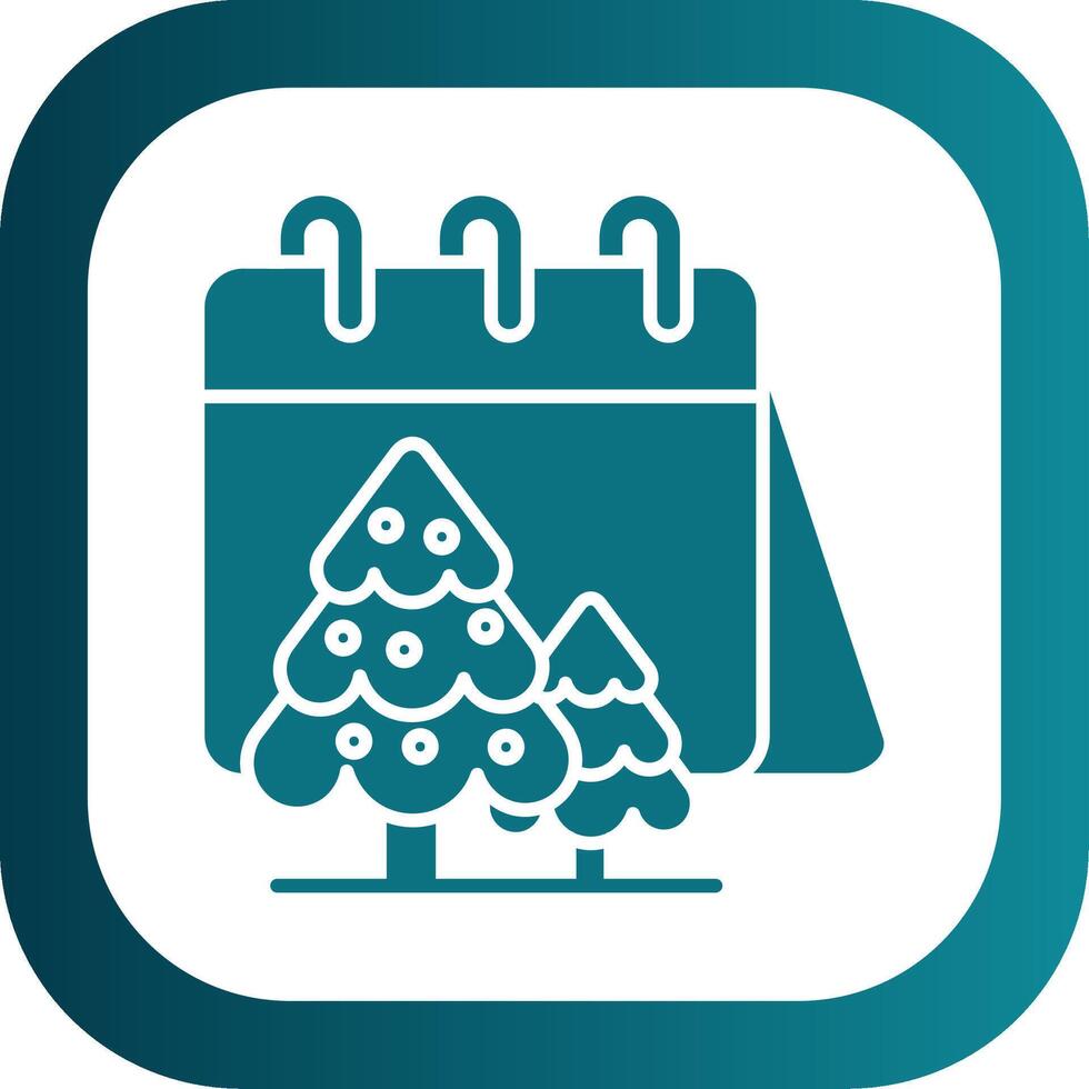 Calender Glyph Gradient Round Corner Icon vector