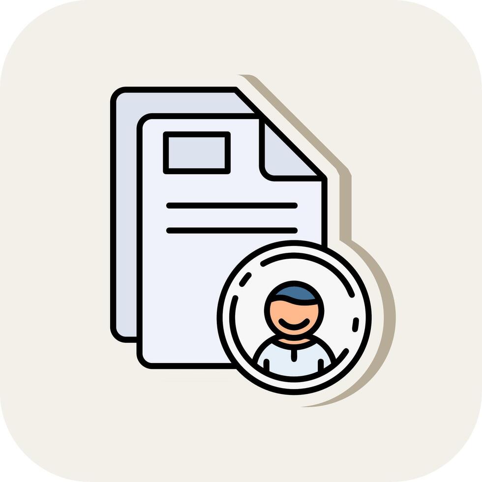 Identification Line Filled White Shadow Icon vector