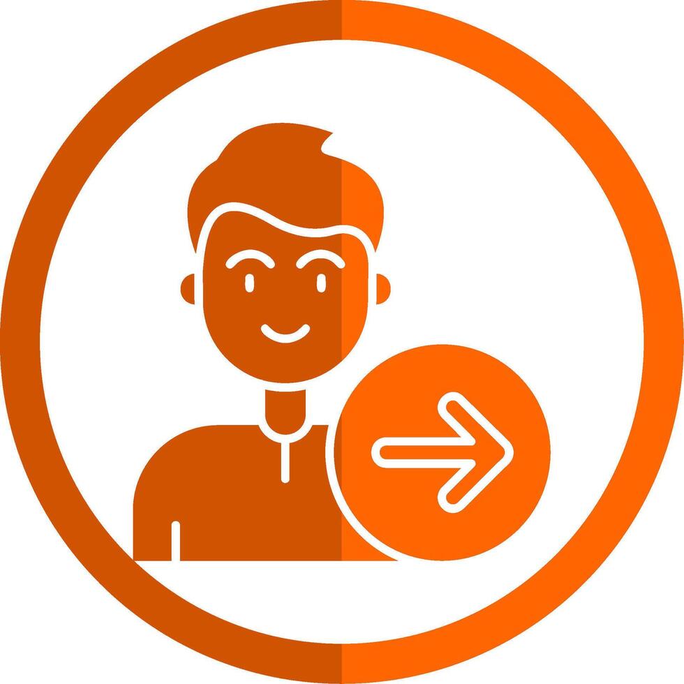 Forward Glyph Orange Circle Icon vector