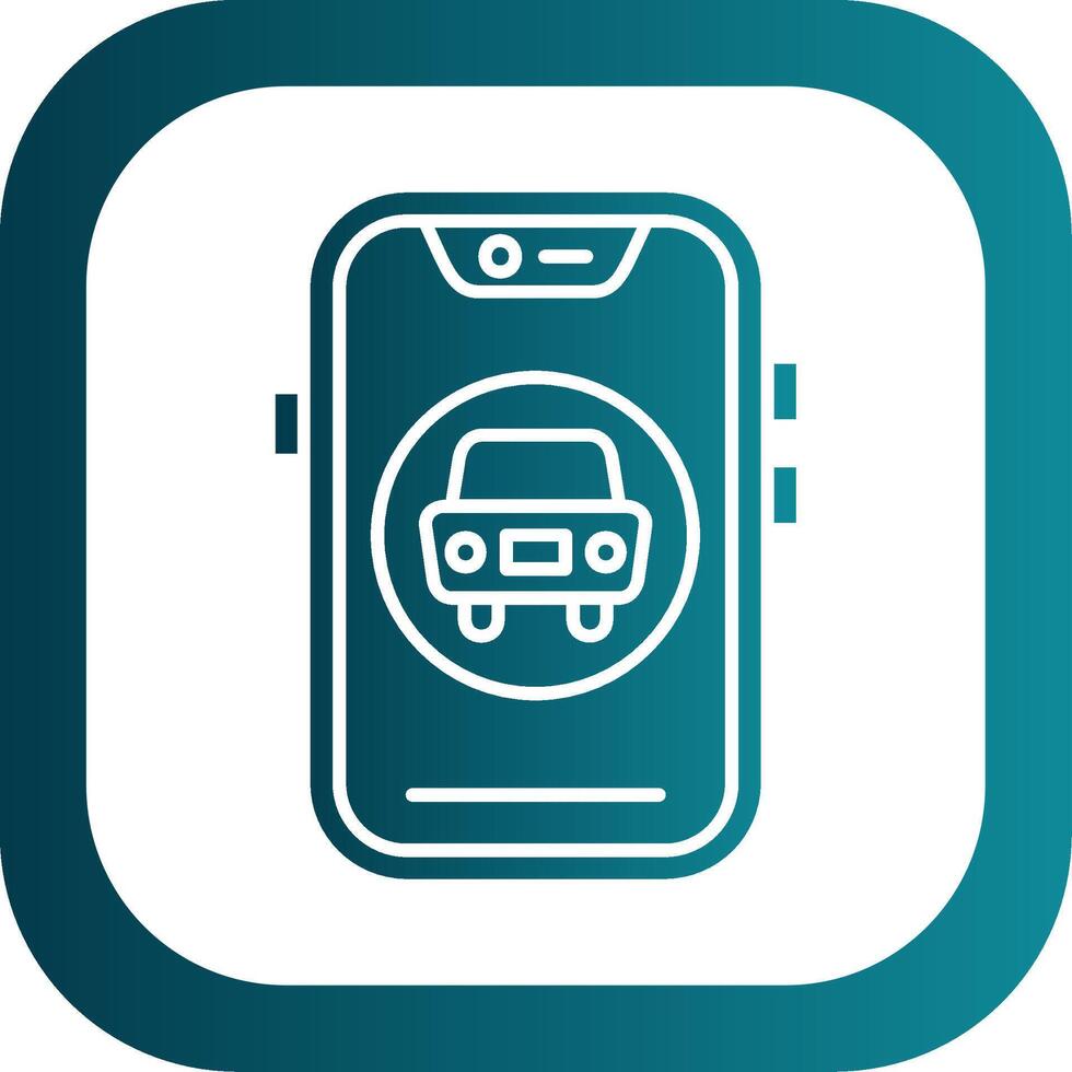 Car Glyph Gradient Round Corner Icon vector