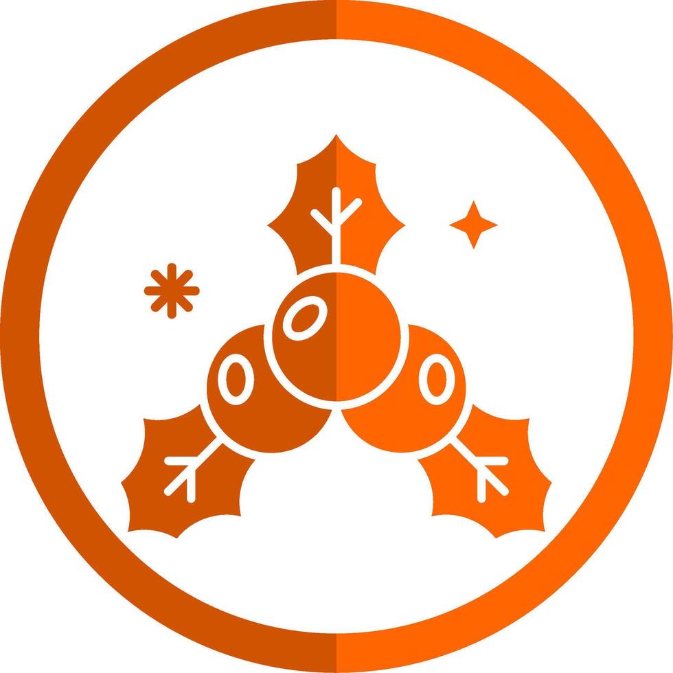 Mistletoe Glyph Orange Circle Icon vector
