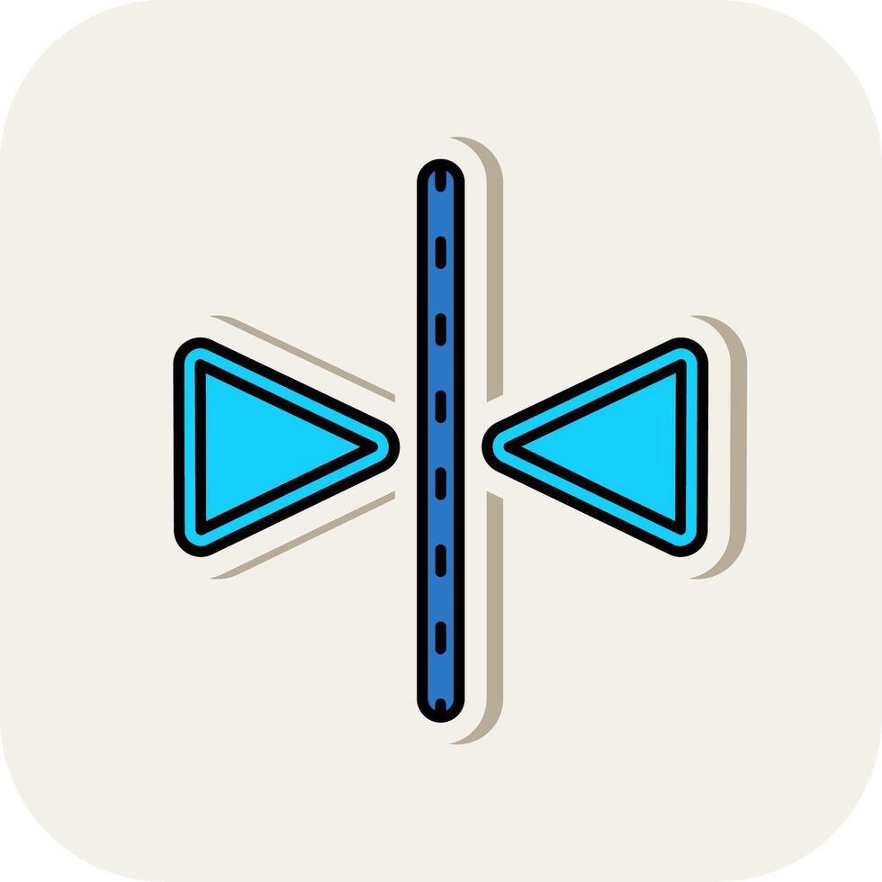 Flip Line Filled White Shadow Icon vector