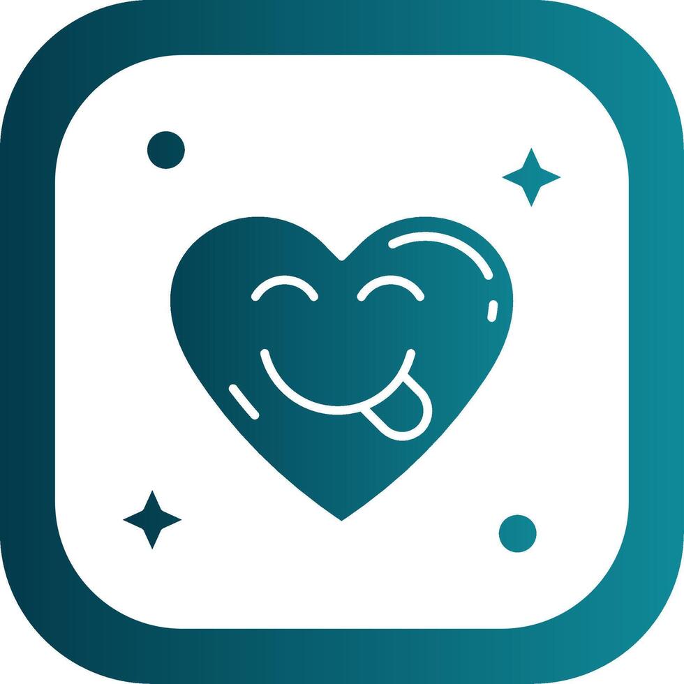 Tongue Glyph Gradient Round Corner Icon vector