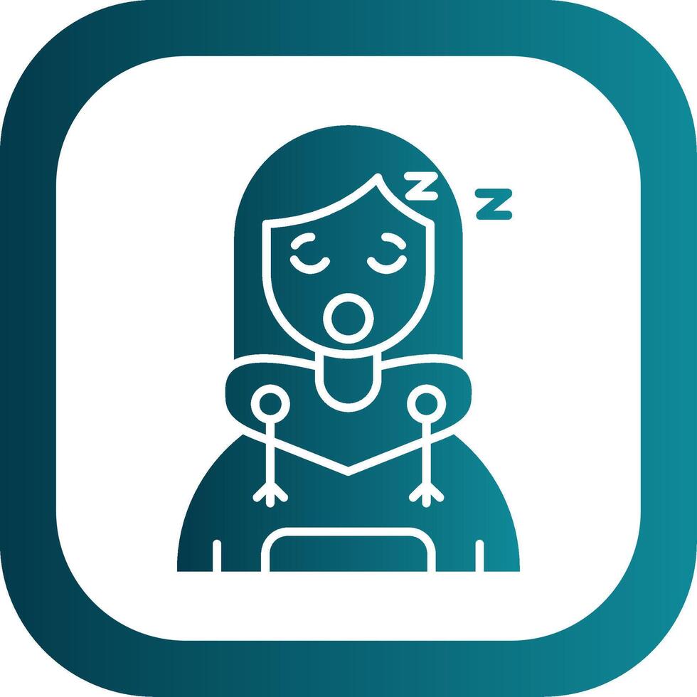 Sleep Glyph Gradient Round Corner Icon vector