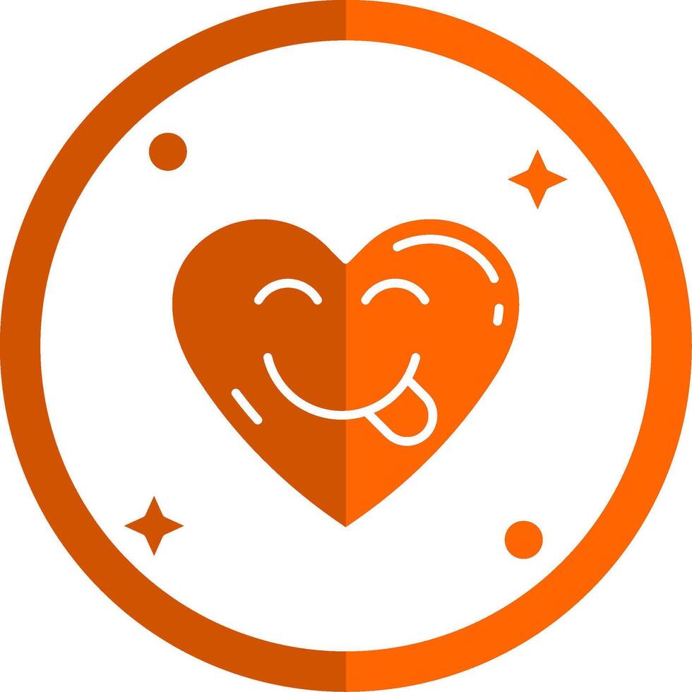 Tongue Glyph Orange Circle Icon vector