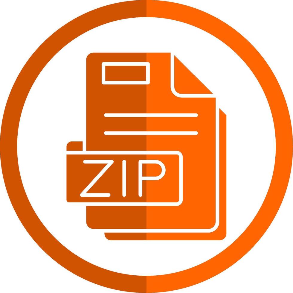 Zip Glyph Orange Circle Icon vector