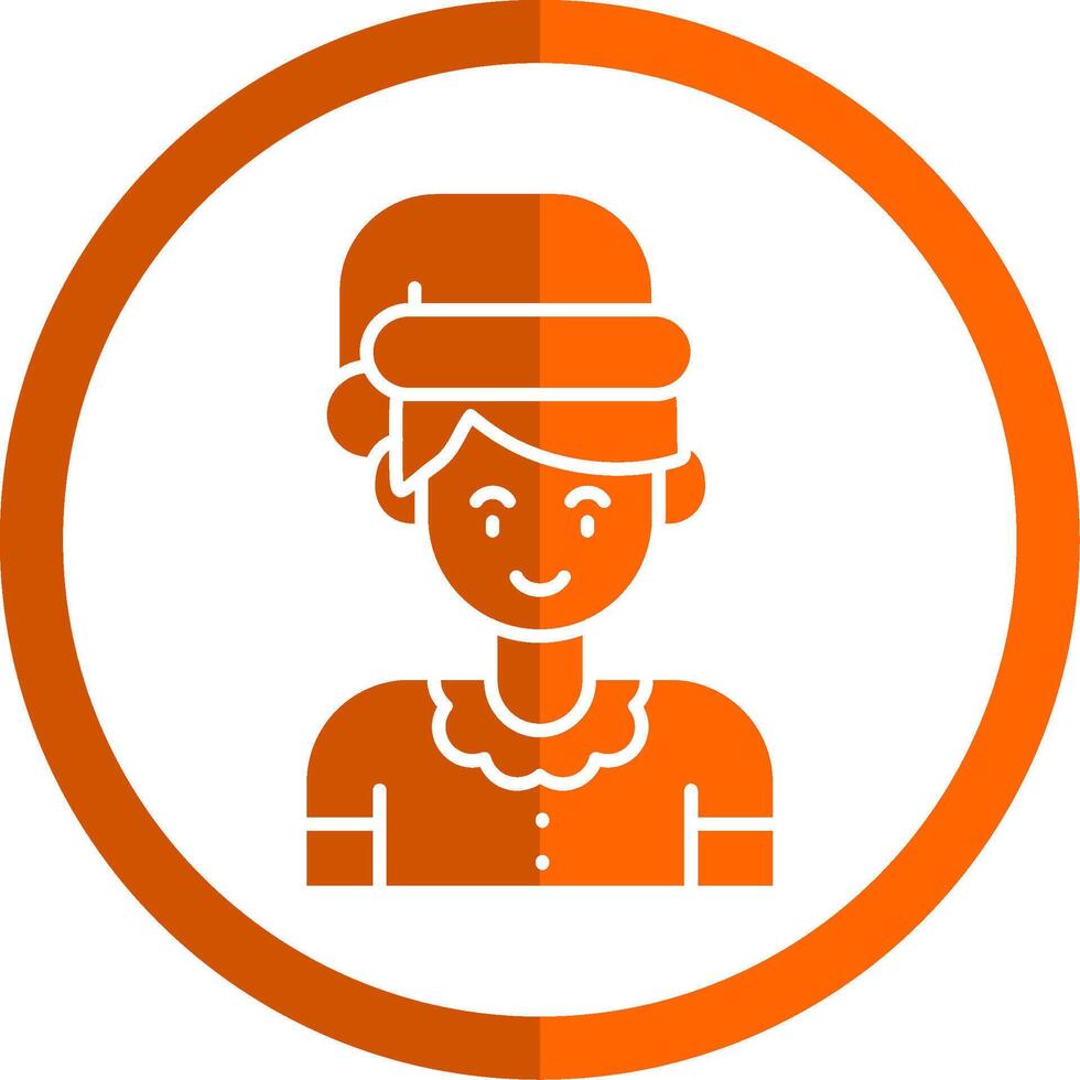 Boy Glyph Orange Circle Icon vector