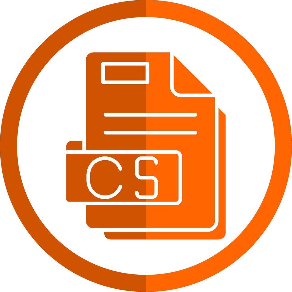 Cs Glyph Orange Circle Icon vector