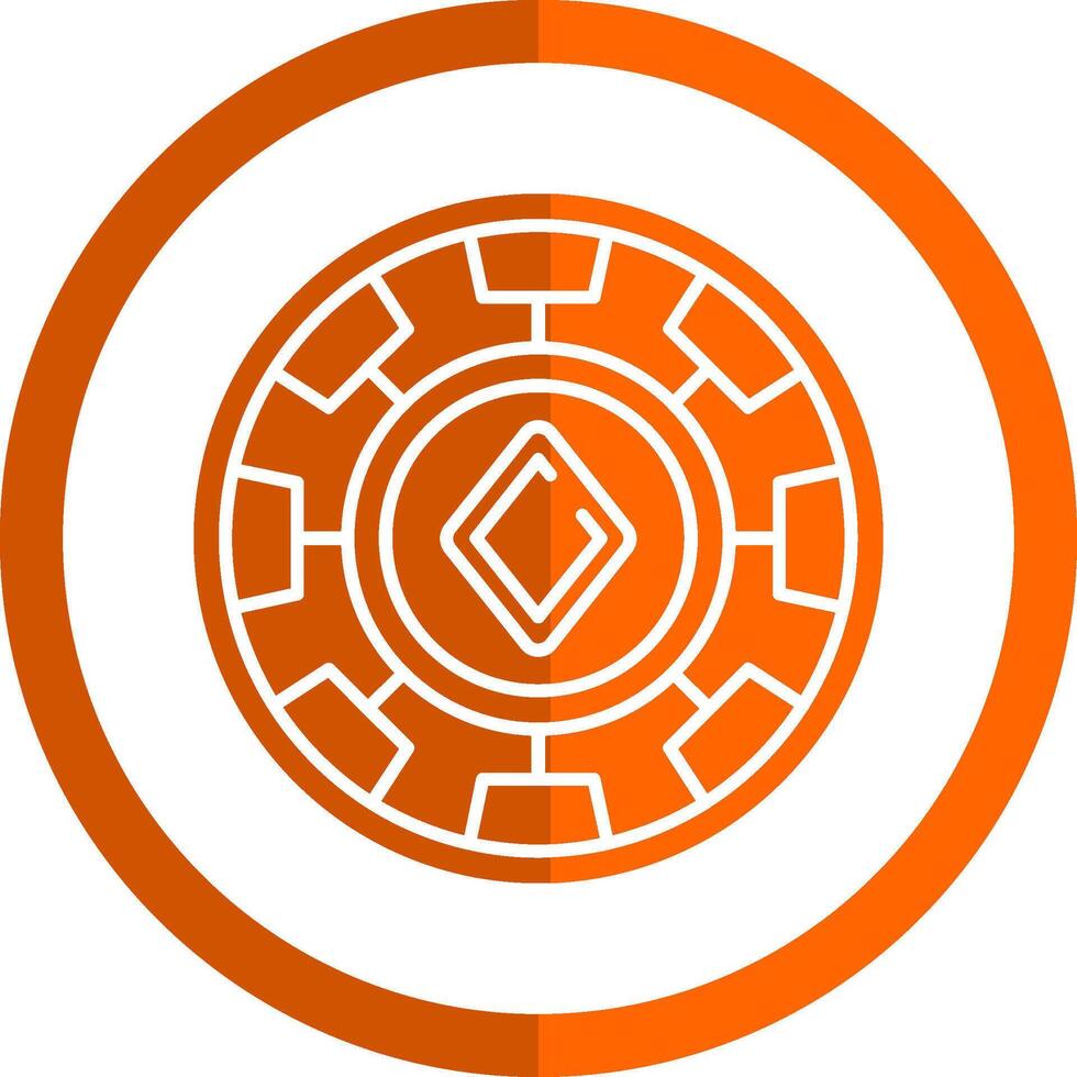 chip glifo naranja circulo icono vector