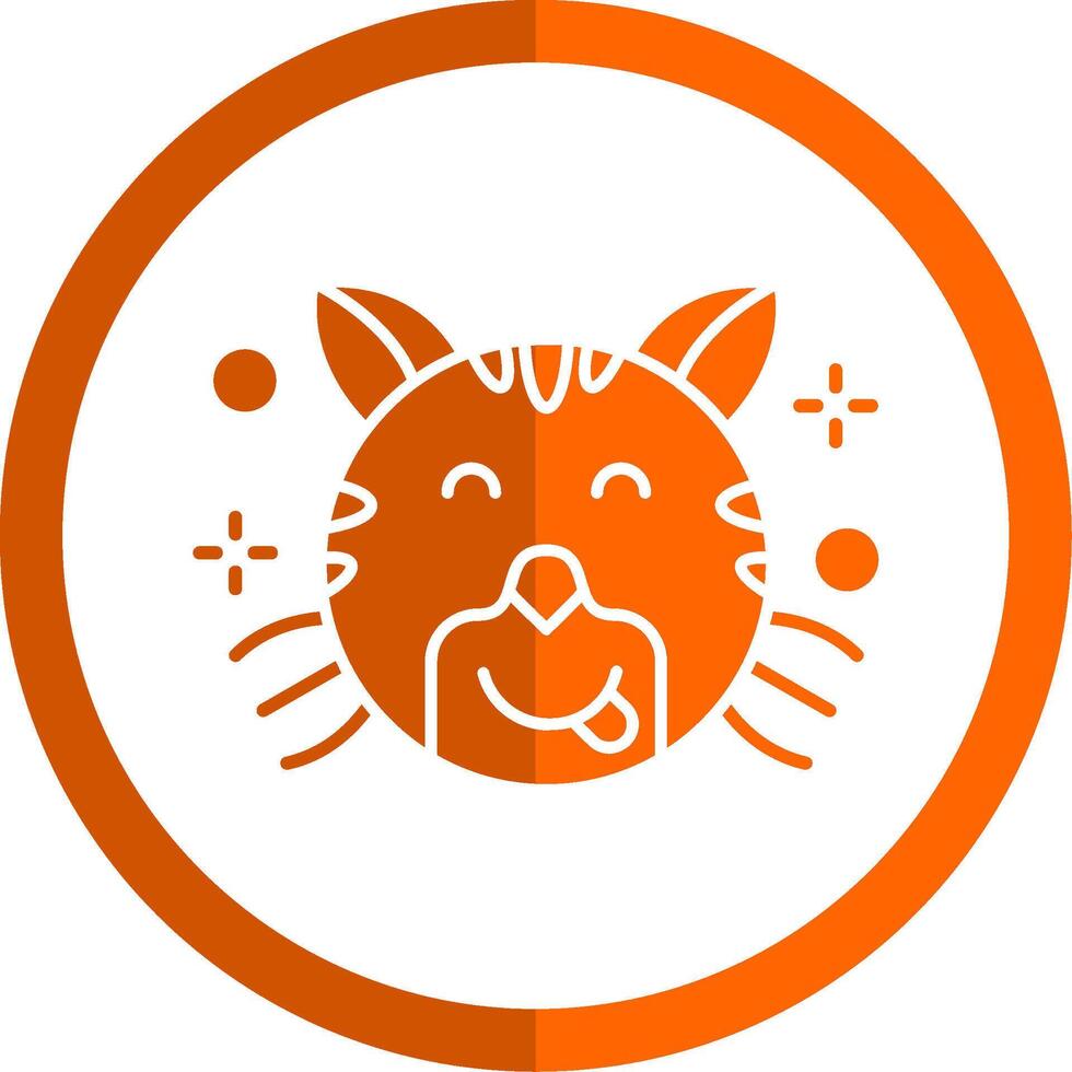 Tongue Glyph Orange Circle Icon vector