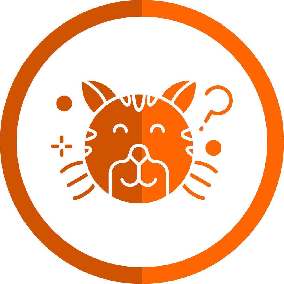 Thinking Glyph Orange Circle Icon vector