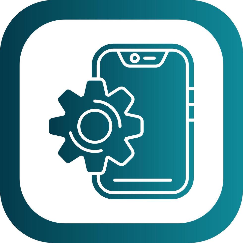 Setting Glyph Gradient Round Corner Icon vector