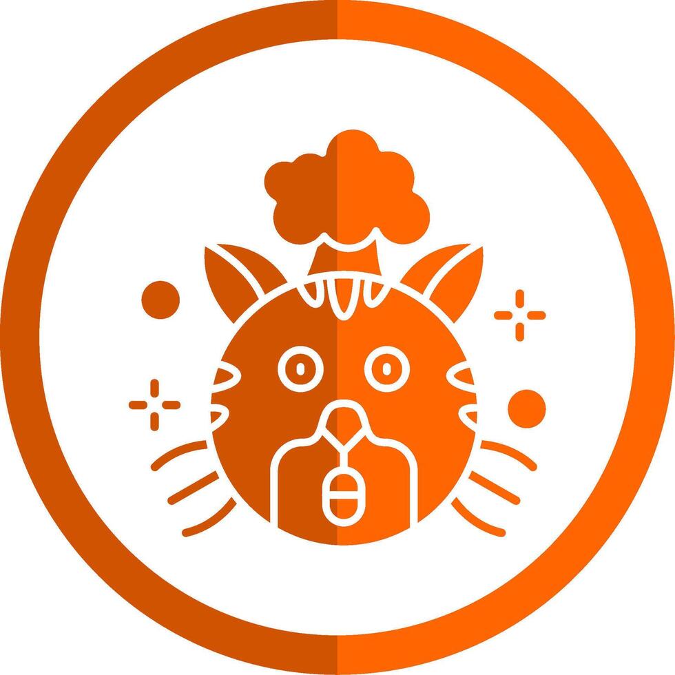 Exploding Glyph Orange Circle Icon vector
