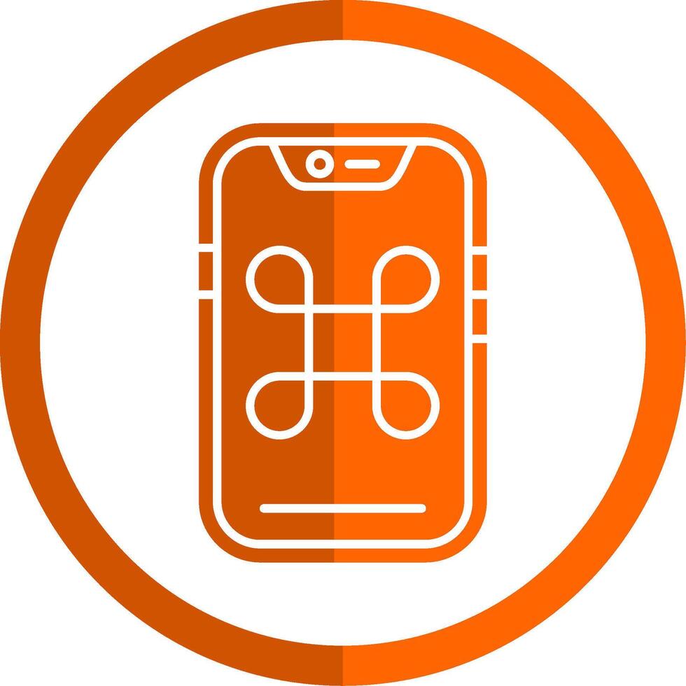 Command Glyph Orange Circle Icon vector