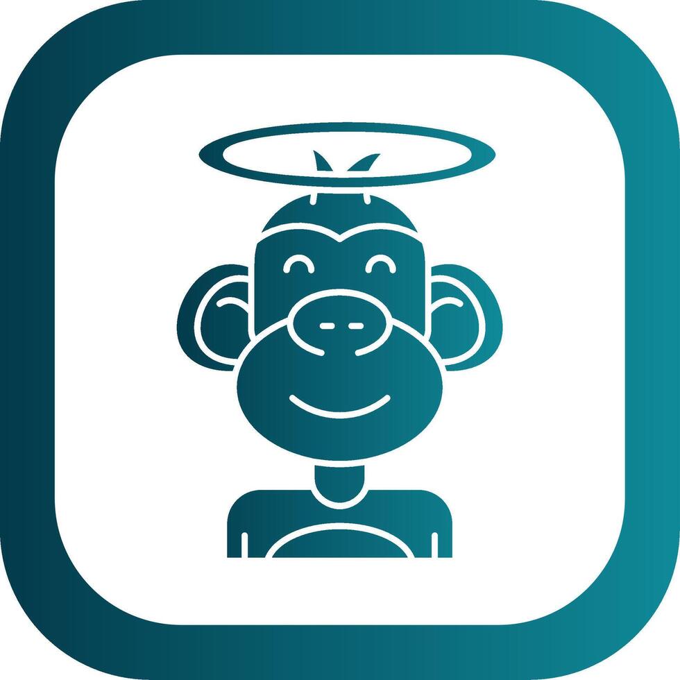 Angel Glyph Gradient Round Corner Icon vector