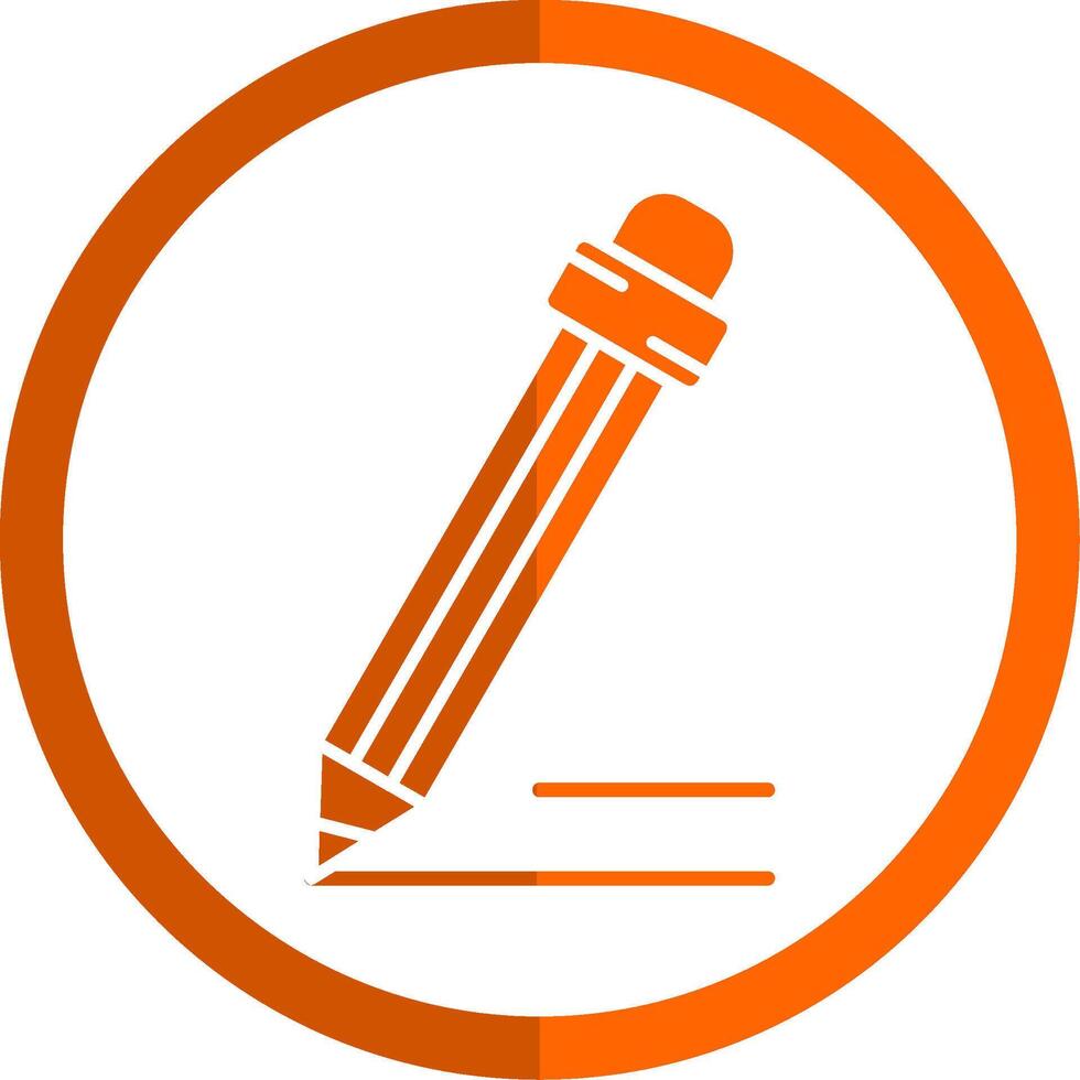 Pencil Glyph Orange Circle Icon vector