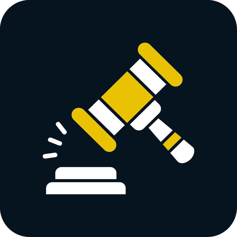 Gavel Glyph Two Color Icon vector