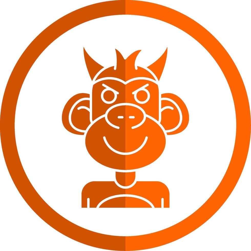 Demon Glyph Orange Circle Icon vector