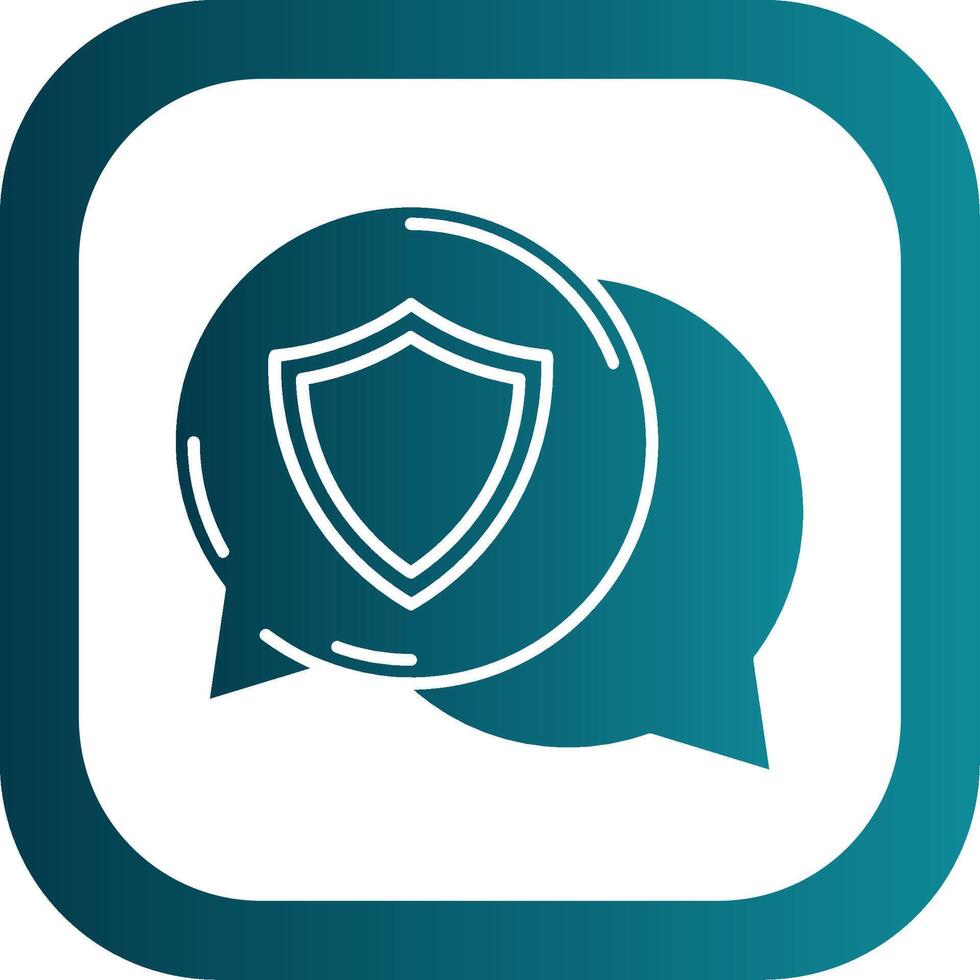 Secure Glyph Gradient Round Corner Icon vector