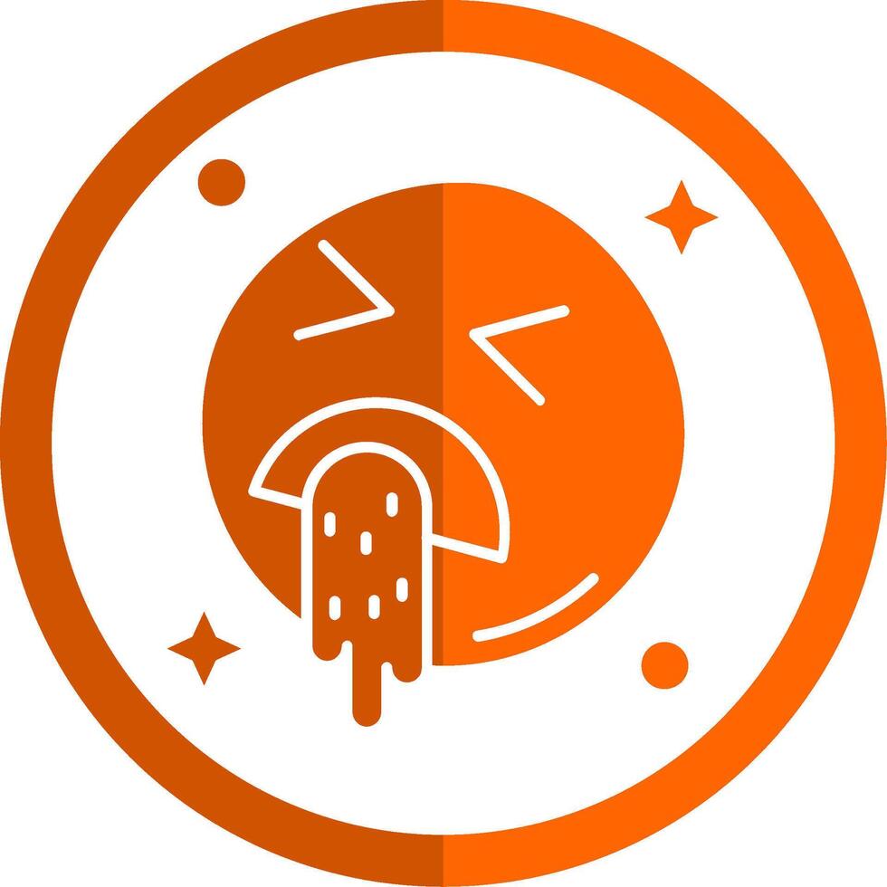Vomit Glyph Orange Circle Icon vector