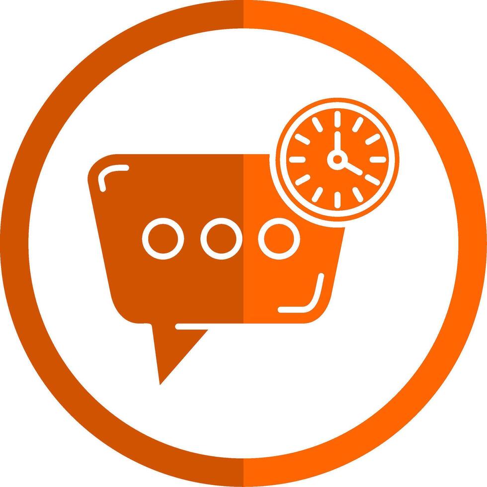 Time Glyph Orange Circle Icon vector