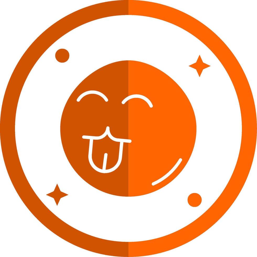 Cute Glyph Orange Circle Icon vector