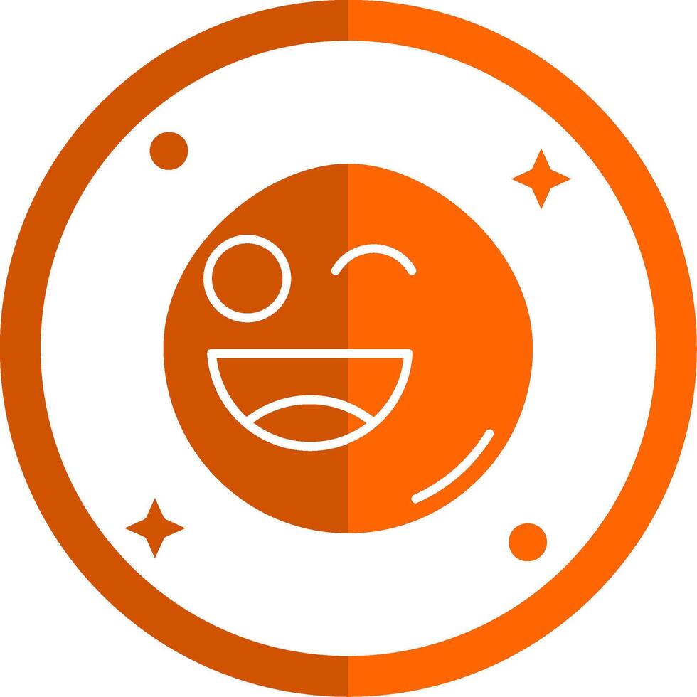 Wink Glyph Orange Circle Icon vector
