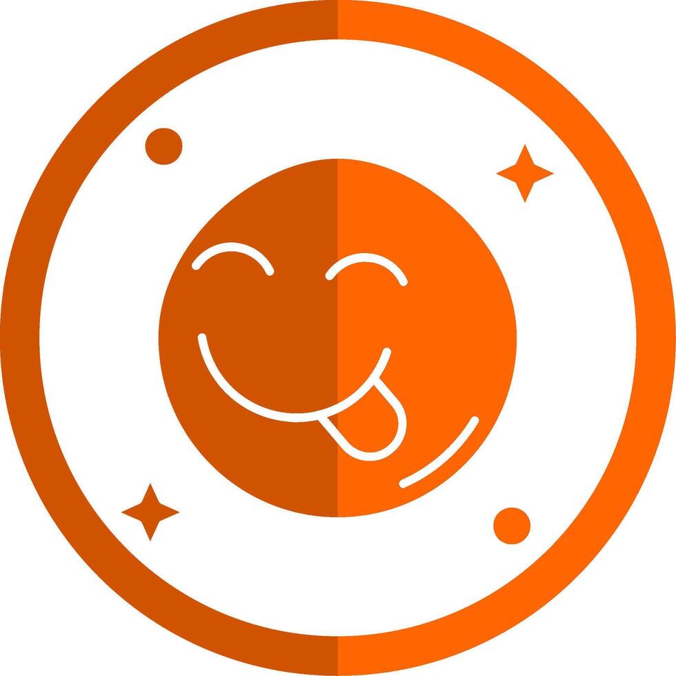 Tongue Glyph Orange Circle Icon vector