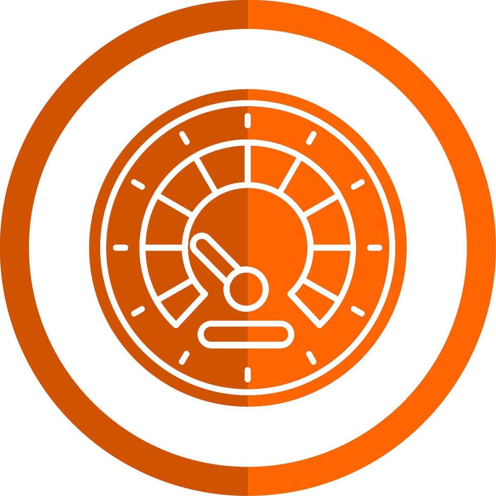 velocímetro glifo naranja circulo icono vector