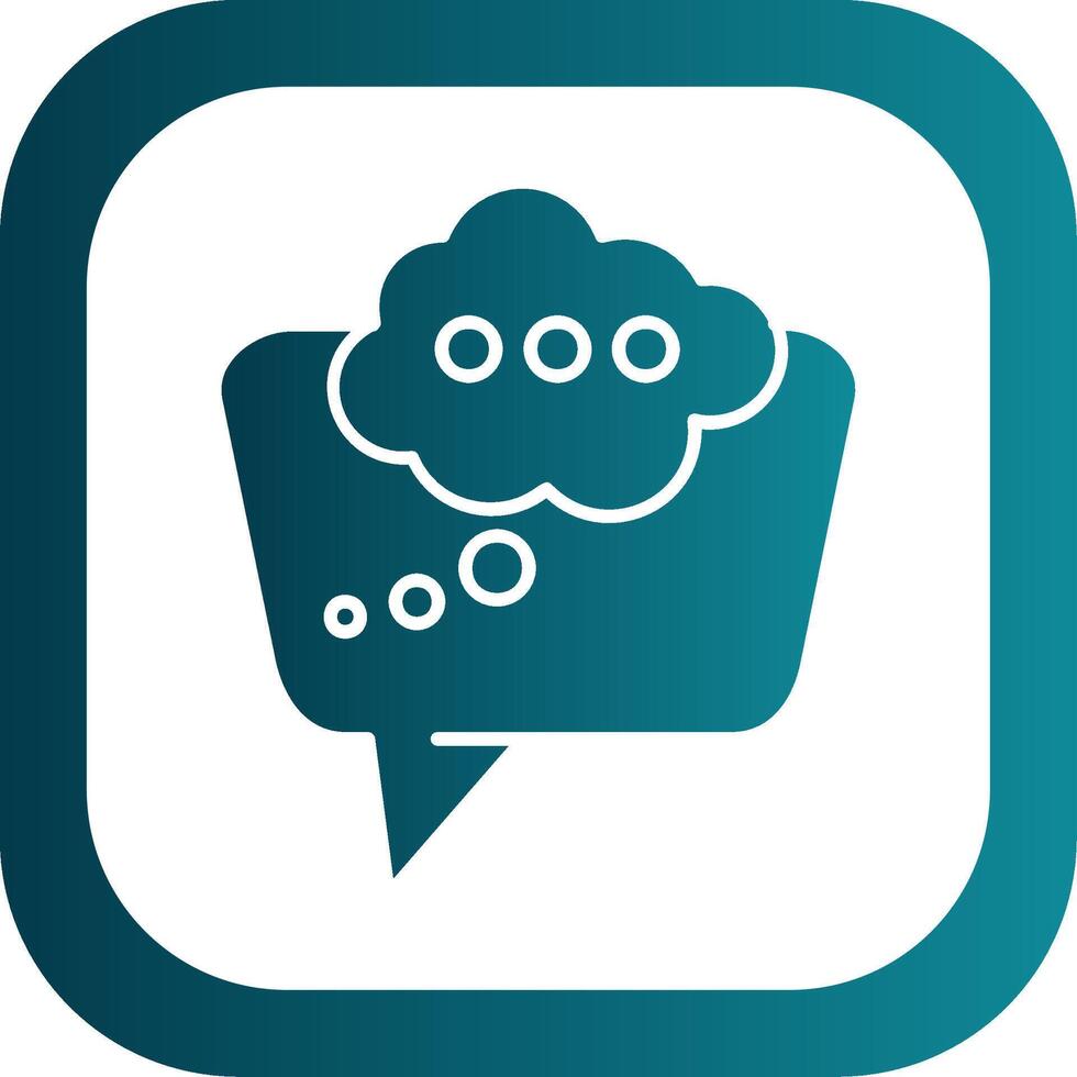Thinking Glyph Gradient Round Corner Icon vector
