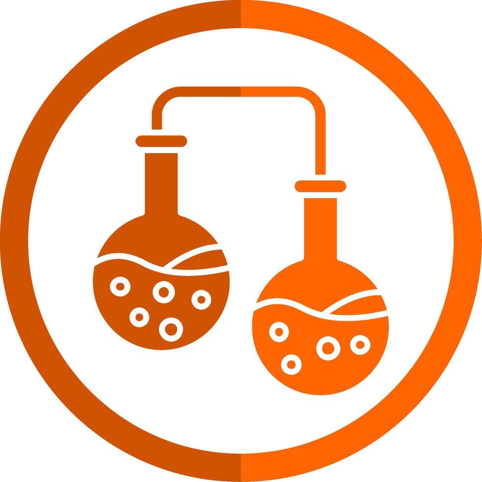 Experiment Glyph Orange Circle Icon vector