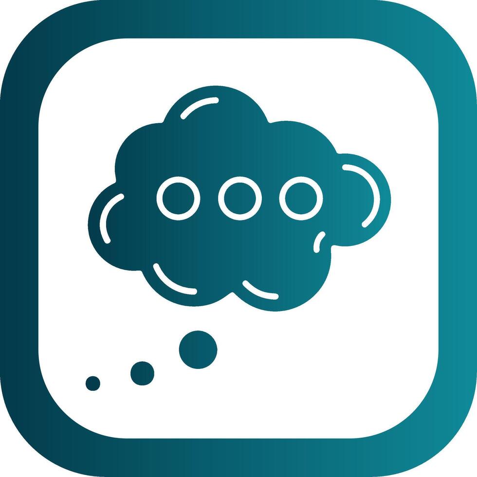 Cloud Glyph Gradient Round Corner Icon vector