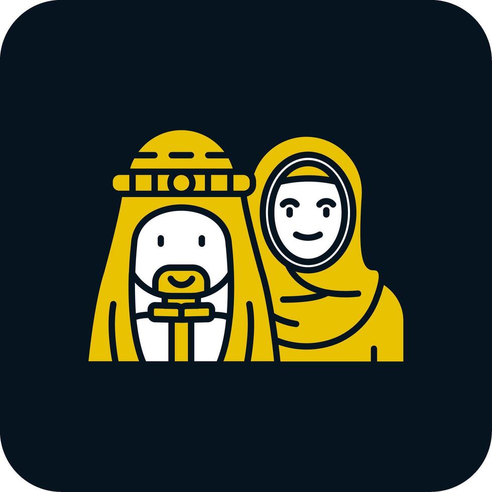 Muslim Glyph Two Color Icon vector