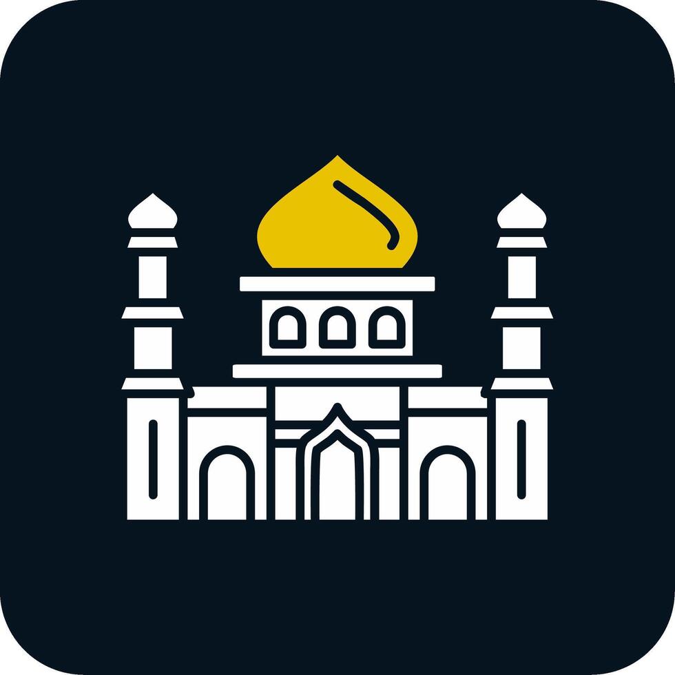 Mosque Glyph Two Color Icon vector