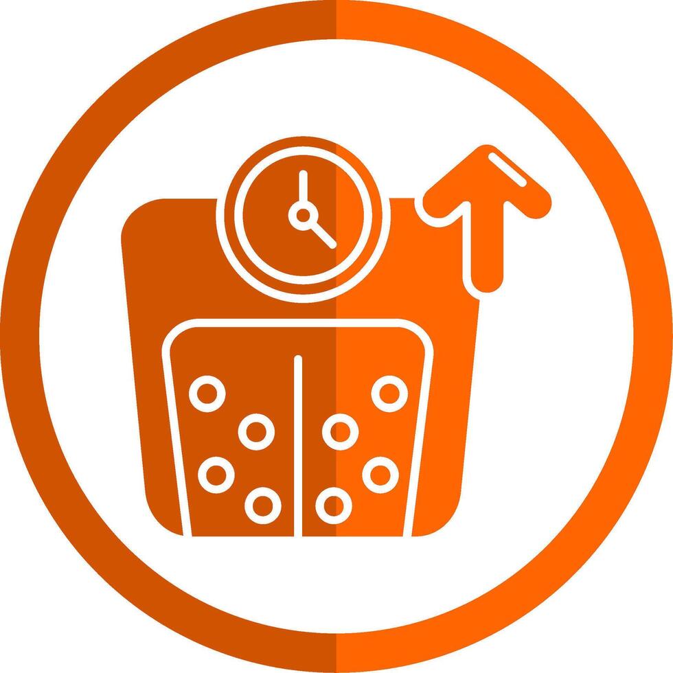 Weight Glyph Orange Circle Icon vector