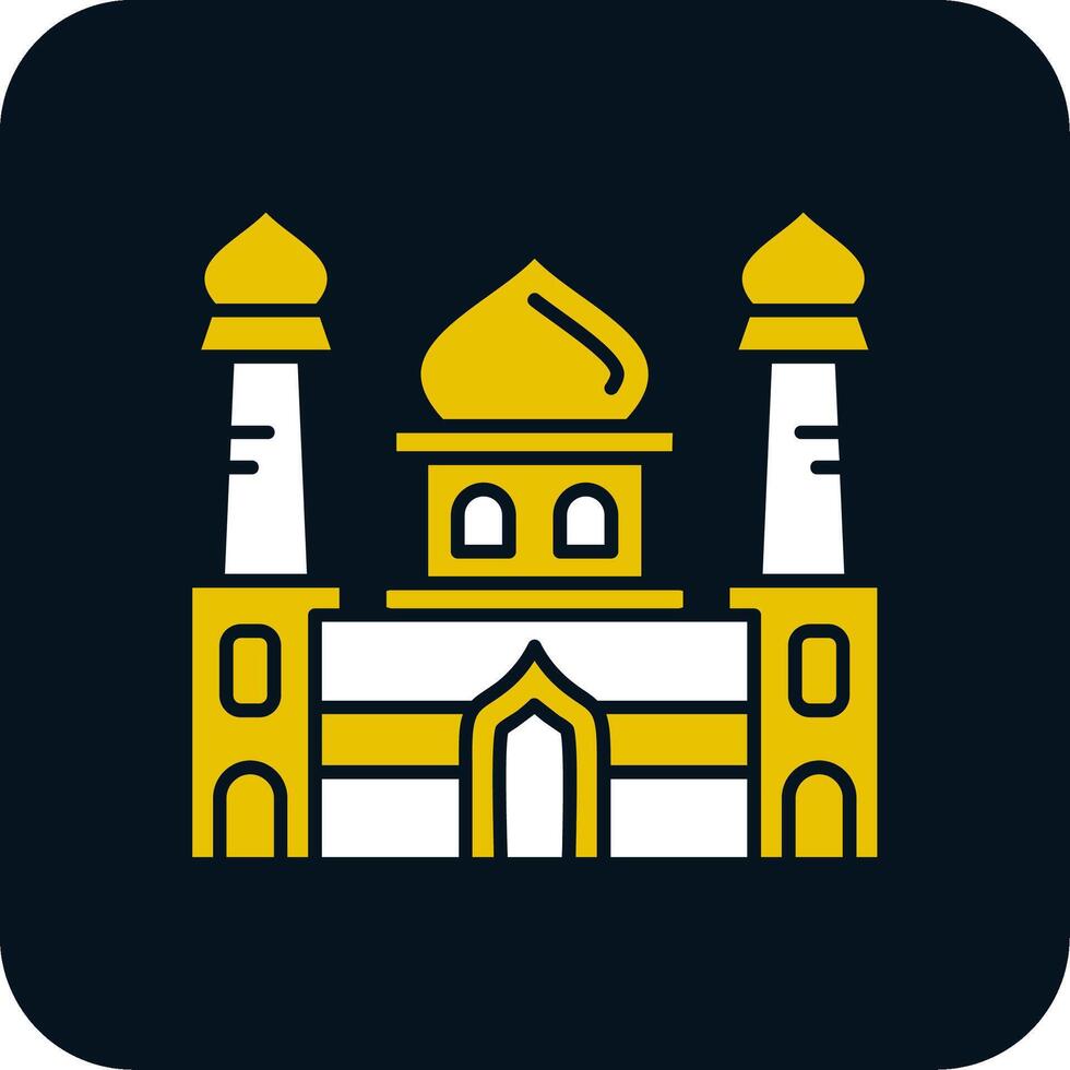 Mosque Glyph Two Color Icon vector