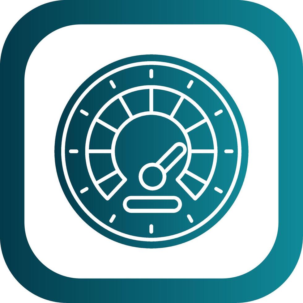 Speedometer Glyph Gradient Round Corner Icon vector