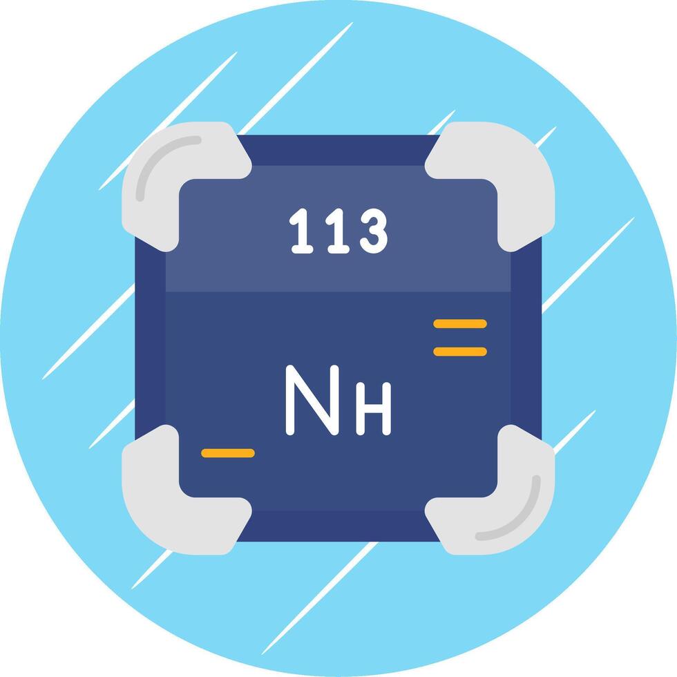 nihonium plano azul circulo icono vector