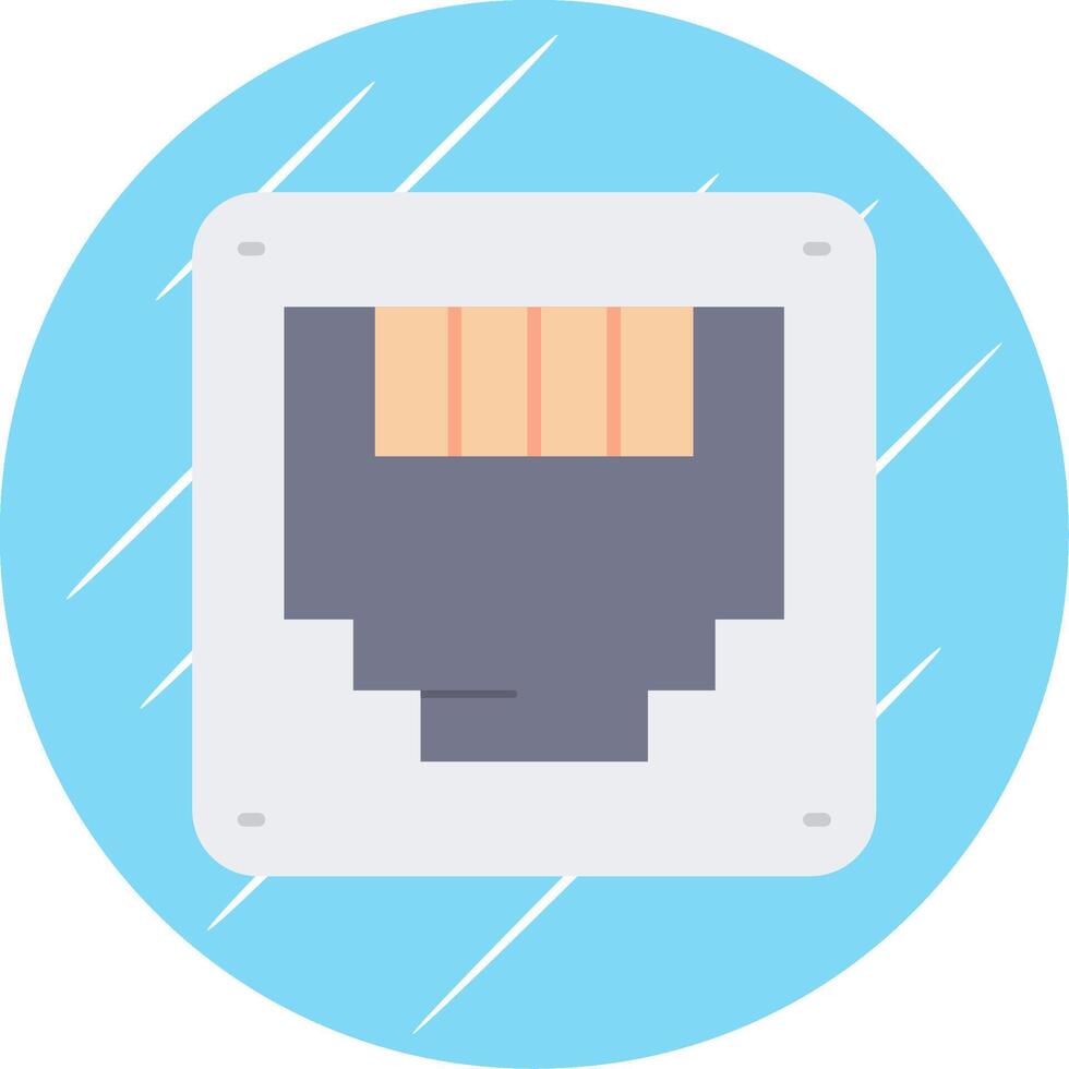 Ethernet Flat Blue Circle Icon vector