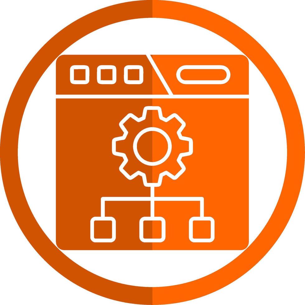 Setting Glyph Orange Circle Icon vector