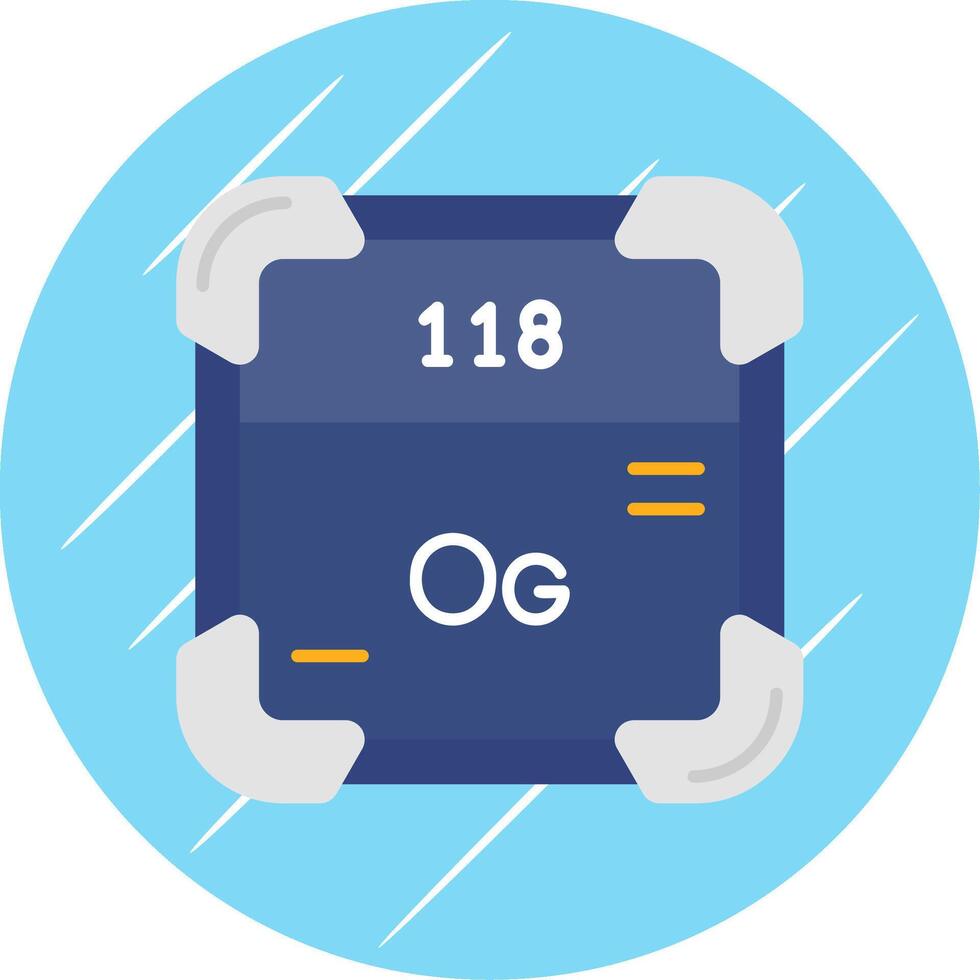 Oganesson Flat Blue Circle Icon vector