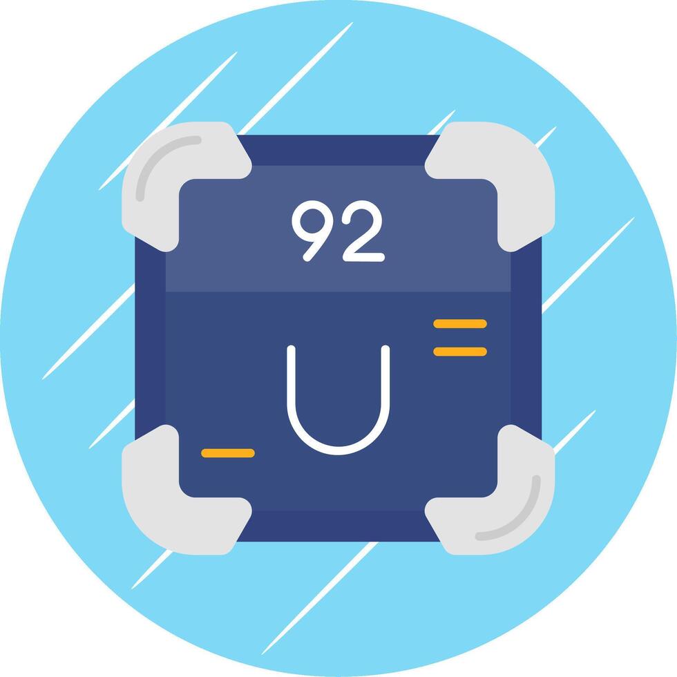 Uranium Flat Blue Circle Icon vector