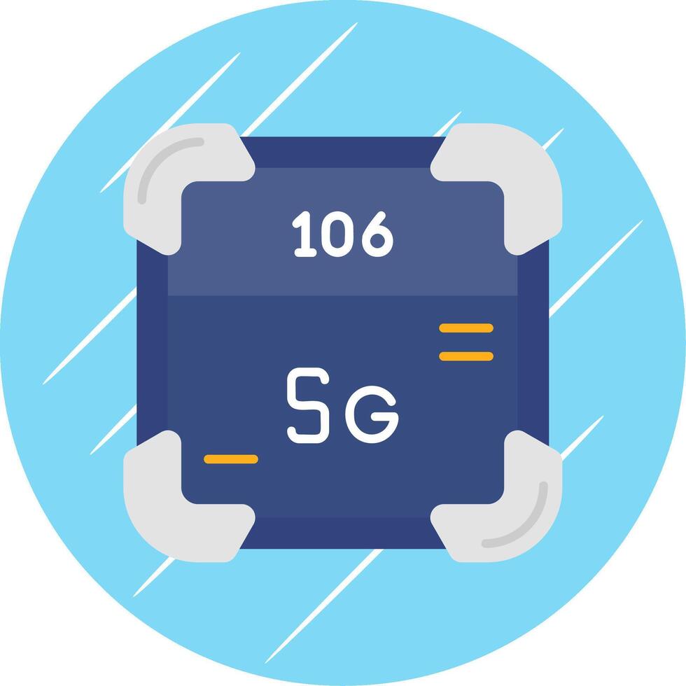 Seaborgium Flat Blue Circle Icon vector