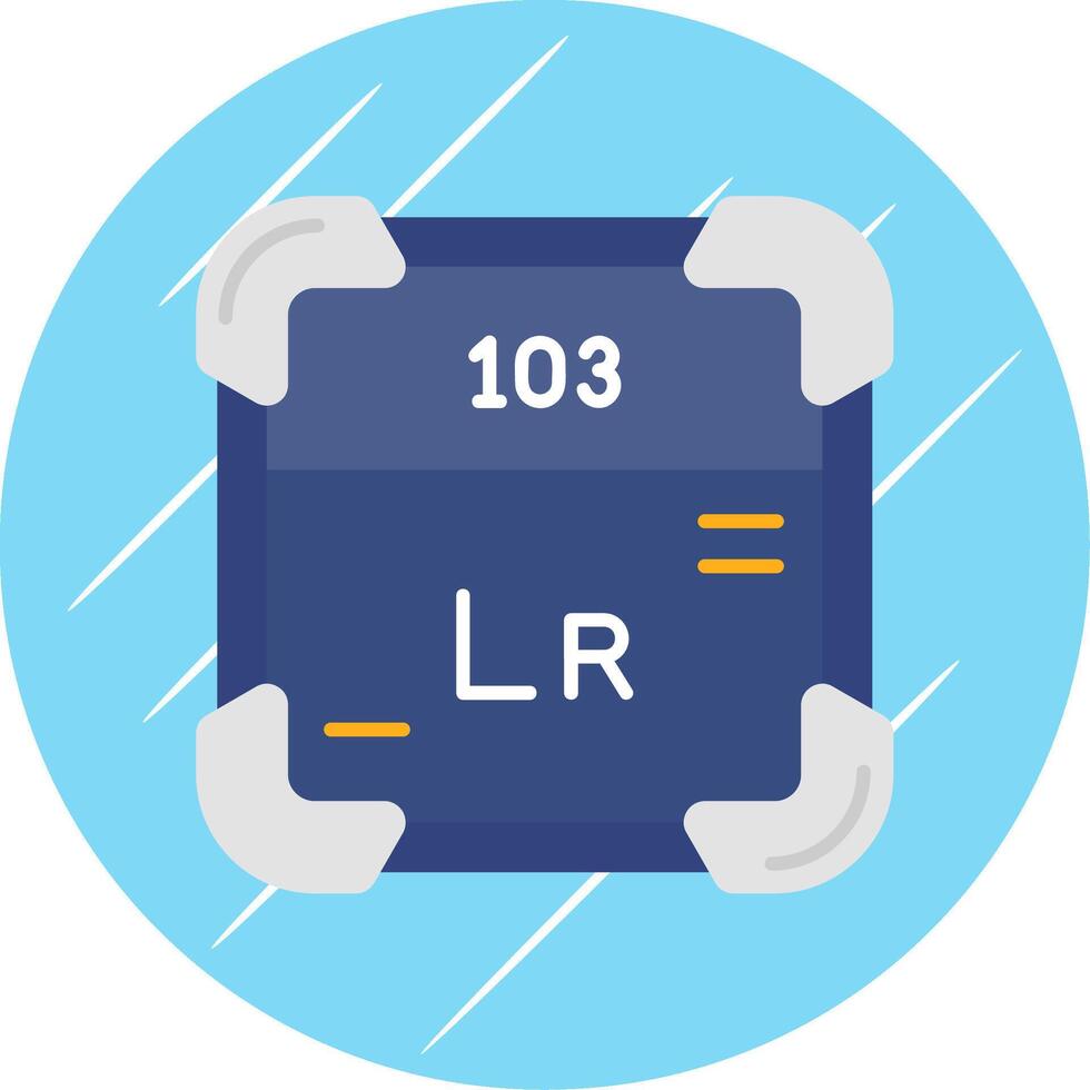 Lawrencium Flat Blue Circle Icon vector