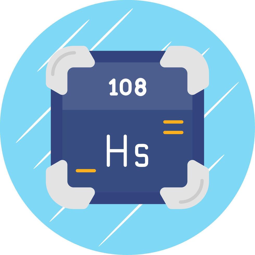 Hassium Flat Blue Circle Icon vector