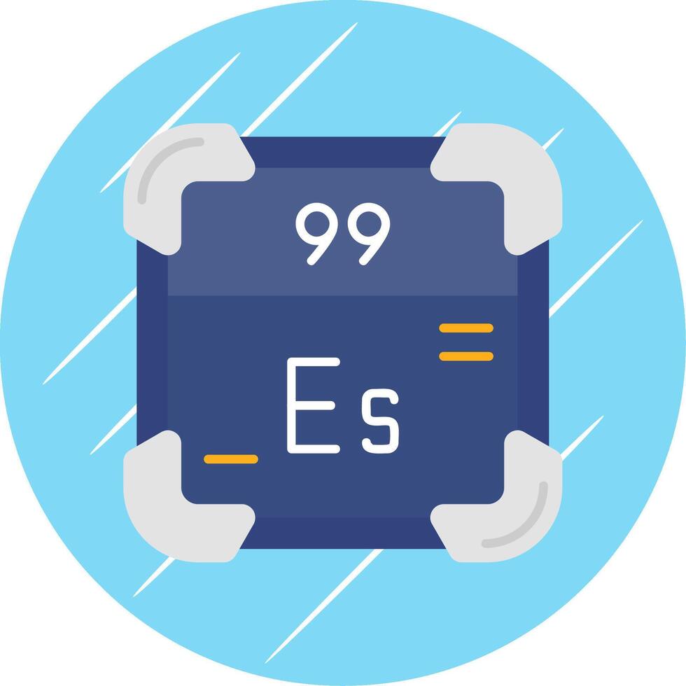 Einsteinium Flat Blue Circle Icon vector