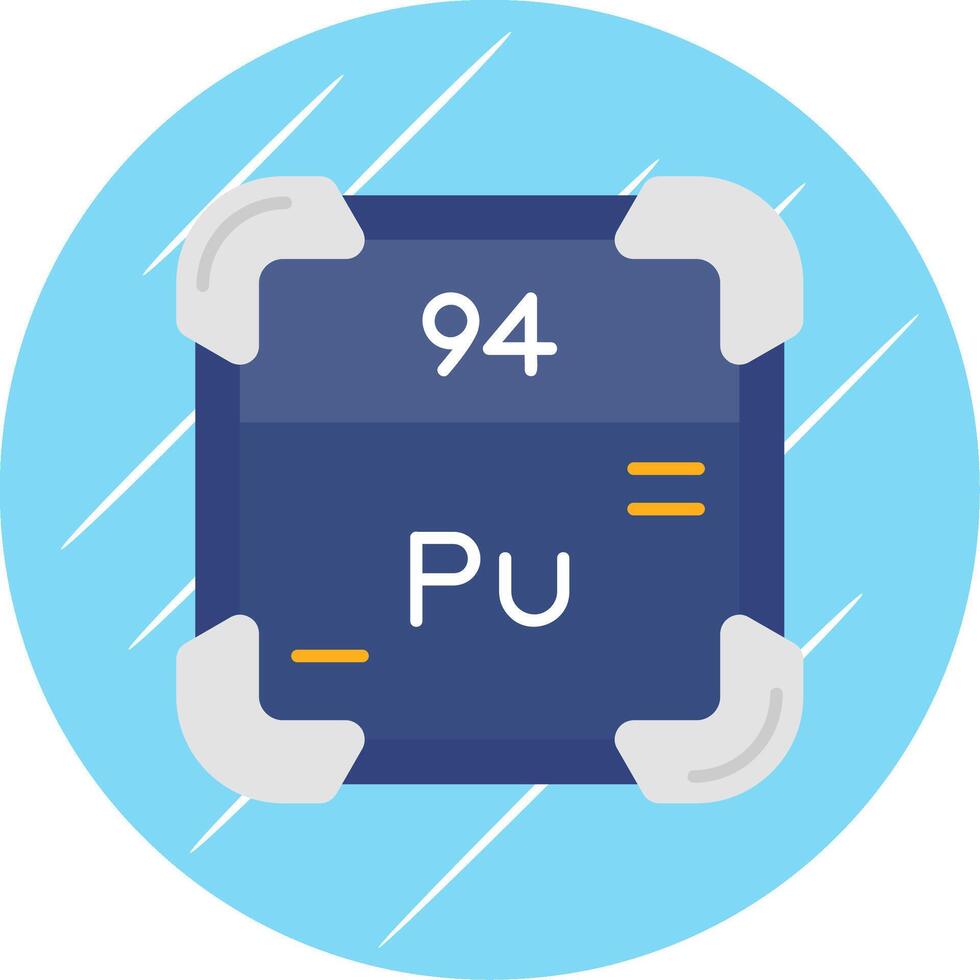 Plutonium Flat Blue Circle Icon vector