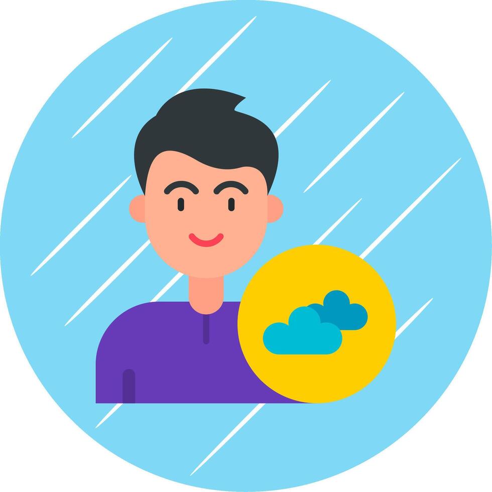 Cloud Flat Blue Circle Icon vector